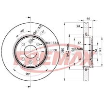 Disco de Freio Ventilado Dianteiro Renault Megane 1.6 16V/2.0 16V/2.0 8V 1997 À 2012 Sandero 2.0 16V 2015 À 2019