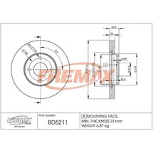 Disco de Freio Ventilado Dianteiro Ford Ecosport 1.6 8V 2003 À 2012