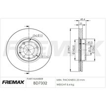 Disco de Freio Ventilado Dianteiro Ford Fusion 2.3 16V/2.5 16V/3.0 24V 2006 À 2012