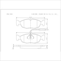 Pastilha de Freio Dianteiro Peugeot 306 1.6 8V/1.8 16V/1.8 8V 1993 À 2007 Citroen Xsara 1.6 16V/1.8 16V/2.0 16V 1997 À 2