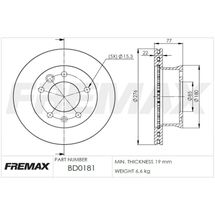 Disco de Freio Ventilado Dianteiro Mercedes-Benz Sprinter Van 2.2 16V/2.5 8V 1996 À 2012 Sprinter Furgão 2.2 16V/2.5 8V
