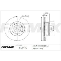Disco de Freio Ventilado Dianteiro Mercedes-Benz Sprinter Furgão 2.2 16V 2008 À 2022 Sprinter Van 2.2 16V 2008 À 2022 Sp