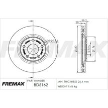 Disco de Freio Ventilado Dianteiro, Fiat Freemont 2.4 16V 2011 À 2016 Dodge Journey 3.6 24V 2011 À 2018 Chrysler Town &