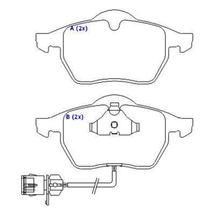 Pastilha de Freio Dianteiro Audi A4 2.4 30V/2.8 12V/2.8 30V 1994 À 2004 A6 2.8 30V 1994 À 2001 100 2.8 12V 1993 À 1995 V