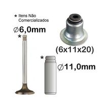 Retentor da Haste de Válvula Admissão e Escape Jinbei Vkn 2.0 16V 2015 À 2015 Ford Fiesta 1.0 8V/1.6 8V 1999 À 2014 Ka 1
