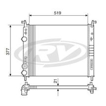Radiador Fiat Palio 1.0 16V/1.0 8V/1.3 8V 2000 À 2009 Idea 1.4 8V/1.8 16V/1.8 8V 2005 À 2011 Strada 1.3 8V/1.4 8V 2001 À