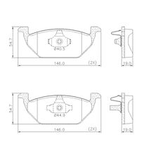 Pastilha de Freio Dianteira Volkswagen Fox 1.0 8V/1.6 16V/1.6 8V 2003 À 2021 Saveiro 1.6 16V/1.6 8V 2014 À 2022 Spacefox