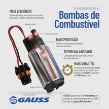 Bomba de Combustível Elétrica 12V Gasolina Gauss Fiat Palio 1.0 8V 1996 À 2005 Uno 1.0 8V 2000 À 2003 Chevrolet Corsa 1.
