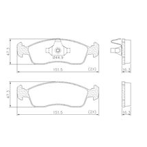 Pastilha de Freio Dianteira Fiat Uno 1.0 6V/1.0 8V/1.4 8V 2010 À 2021 Mobi 1.0 8V 2016 À 2017 Palio 1.0 8V/1.4 8V 2011 À