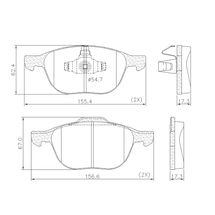 Pastilha de Freio Dianteira Ford Ecosport 1.6 16V/2.0 16V 2007 À 2021 Focus 1.6 16V/1.6 8V/2.0 16V 2000 À 2019 Volvo C30