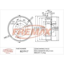 Tambor de Freio Traseiro Ford Ranger 2.2 16V/2.5 16V/3.2 20V 2012 À 2022